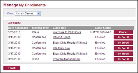 My o Current Enrollments o Future Enrollments o .